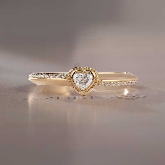 Heart & Round Diamond Ring
