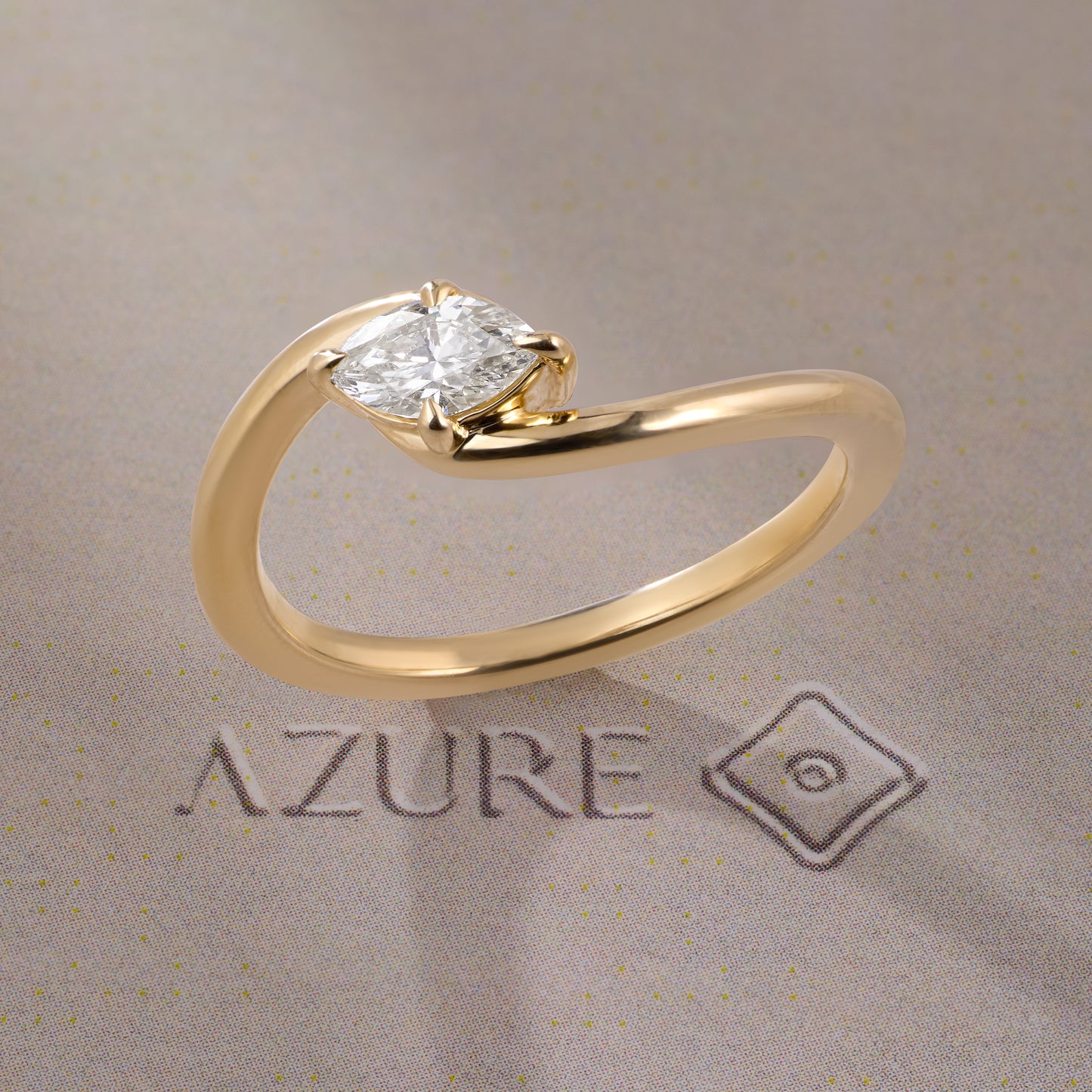Marquise Diamond Twisted Band Ring