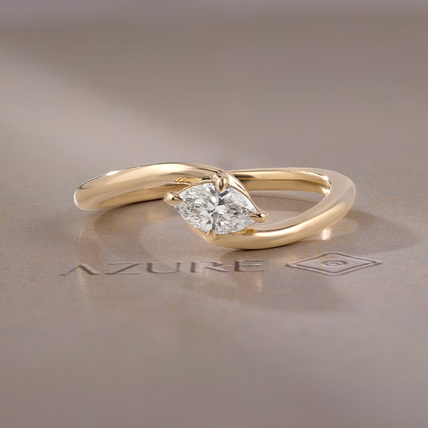 Marquise Diamond Twisted Band Ring