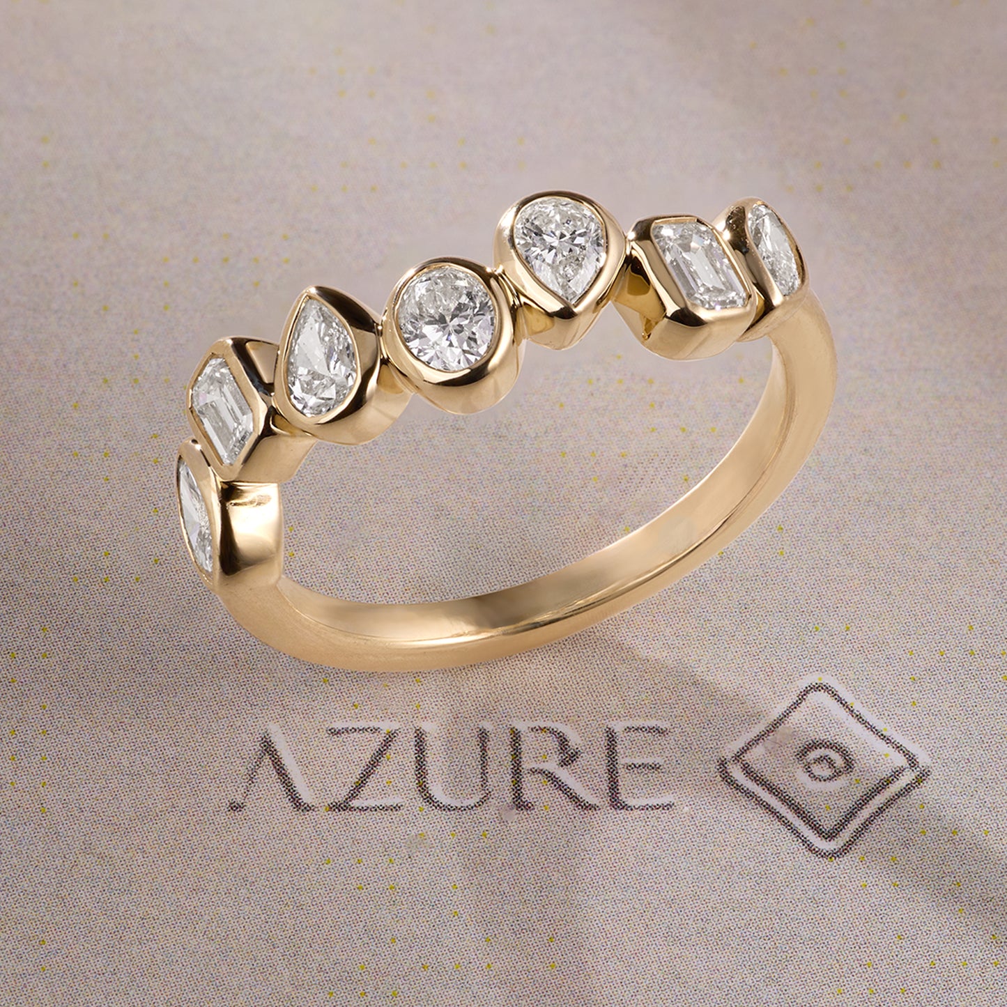 Mixed-Shape Bezel Diamond Ring