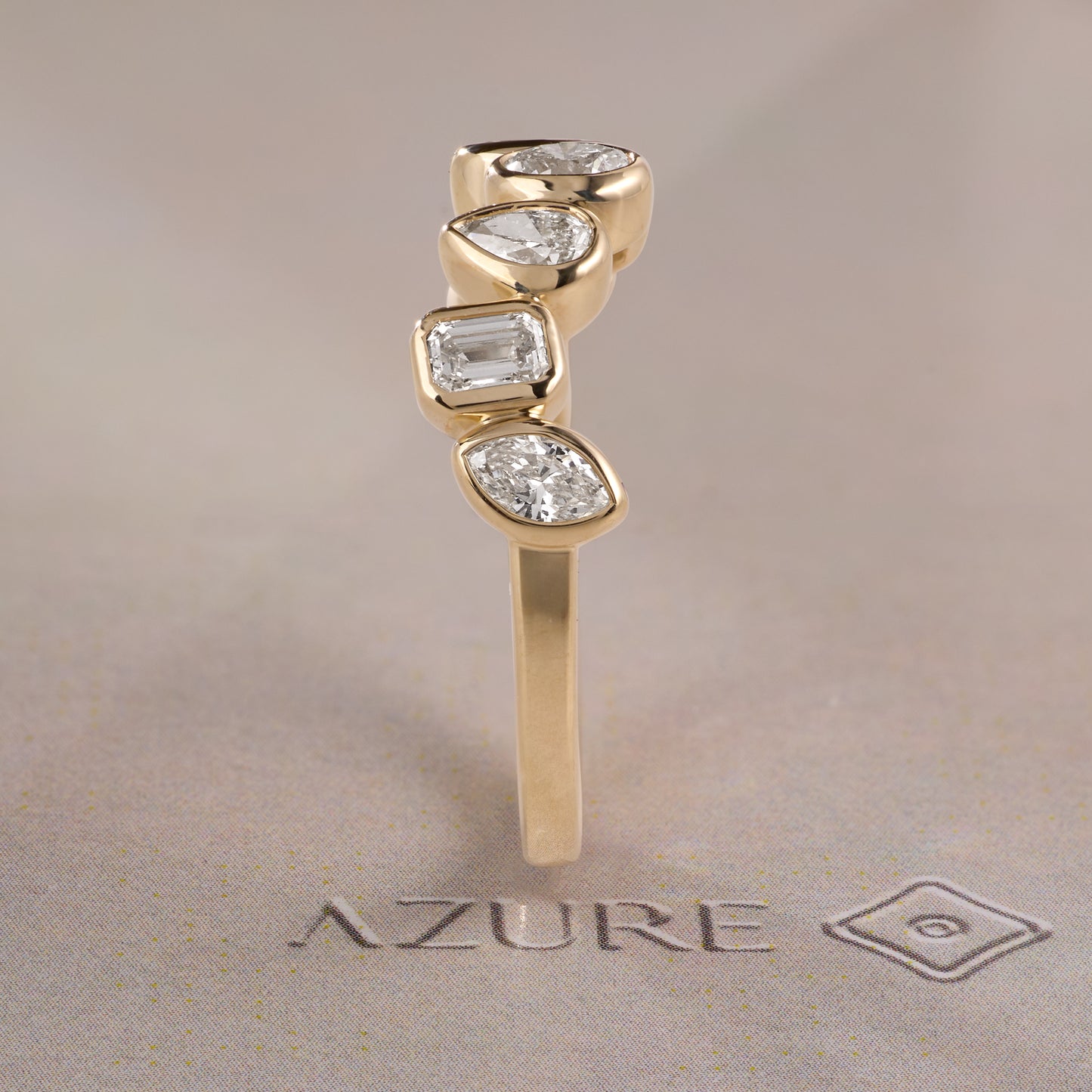 Mixed-Shape Bezel Diamond Ring