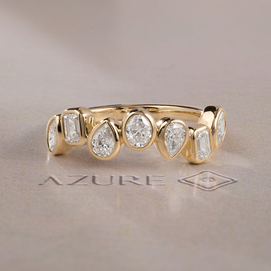 Mixed-Shape Bezel Diamond Ring