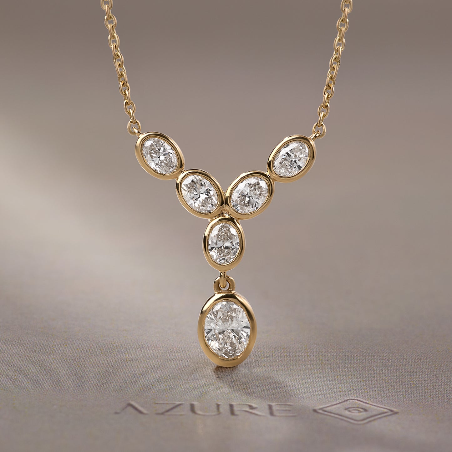 Oval Bezel Y-Drop Pendant