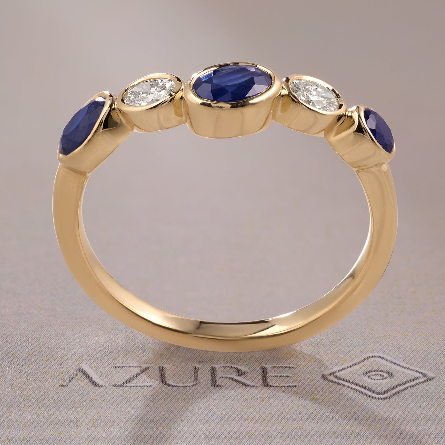 Oval Blue Sapphire & Diamond Ring