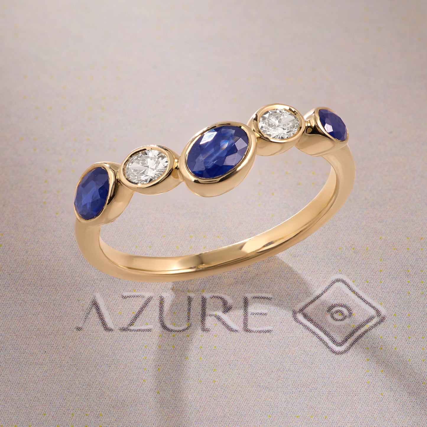 Oval Blue Sapphire & Diamond Ring