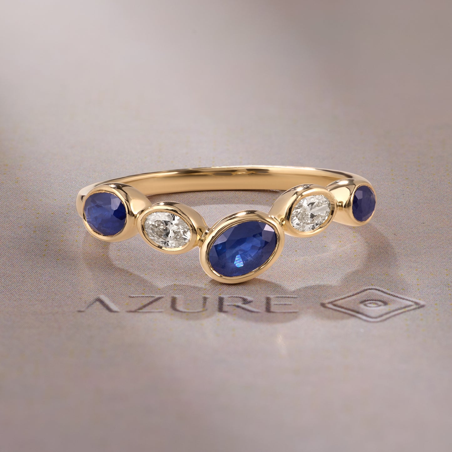 Oval Blue Sapphire & Diamond Ring