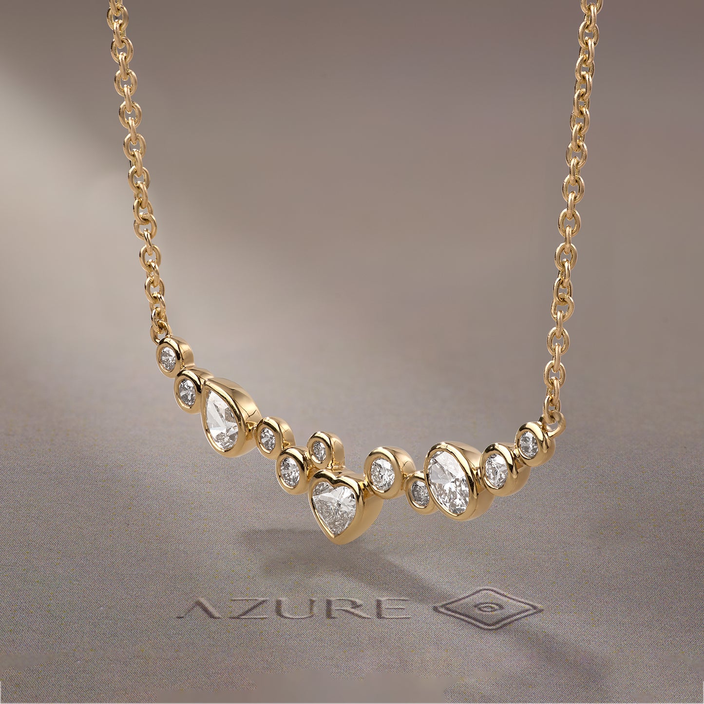 Oval, Round, Heart & Pear Diamond Pendant