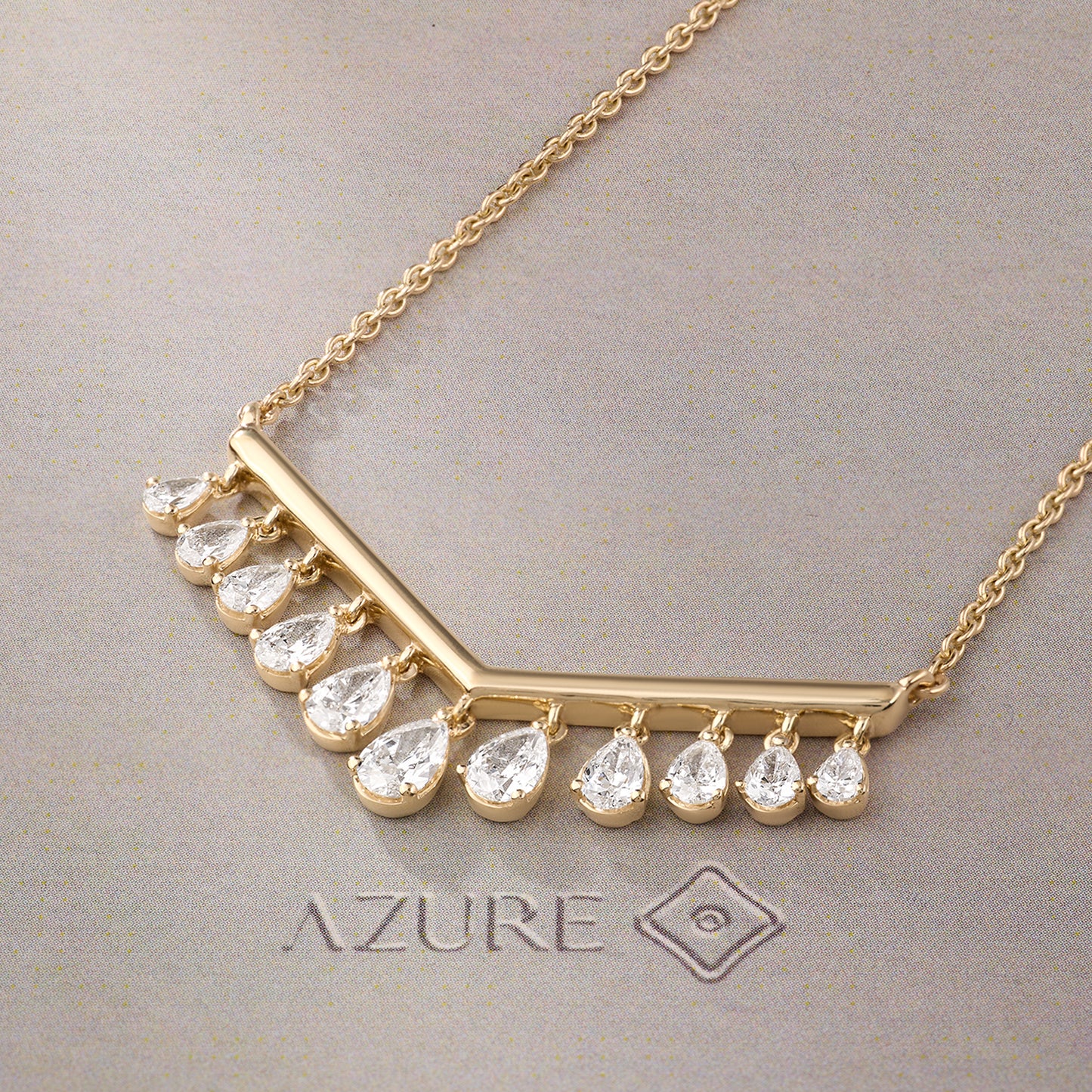 Pear Diamond Chevron Pendant