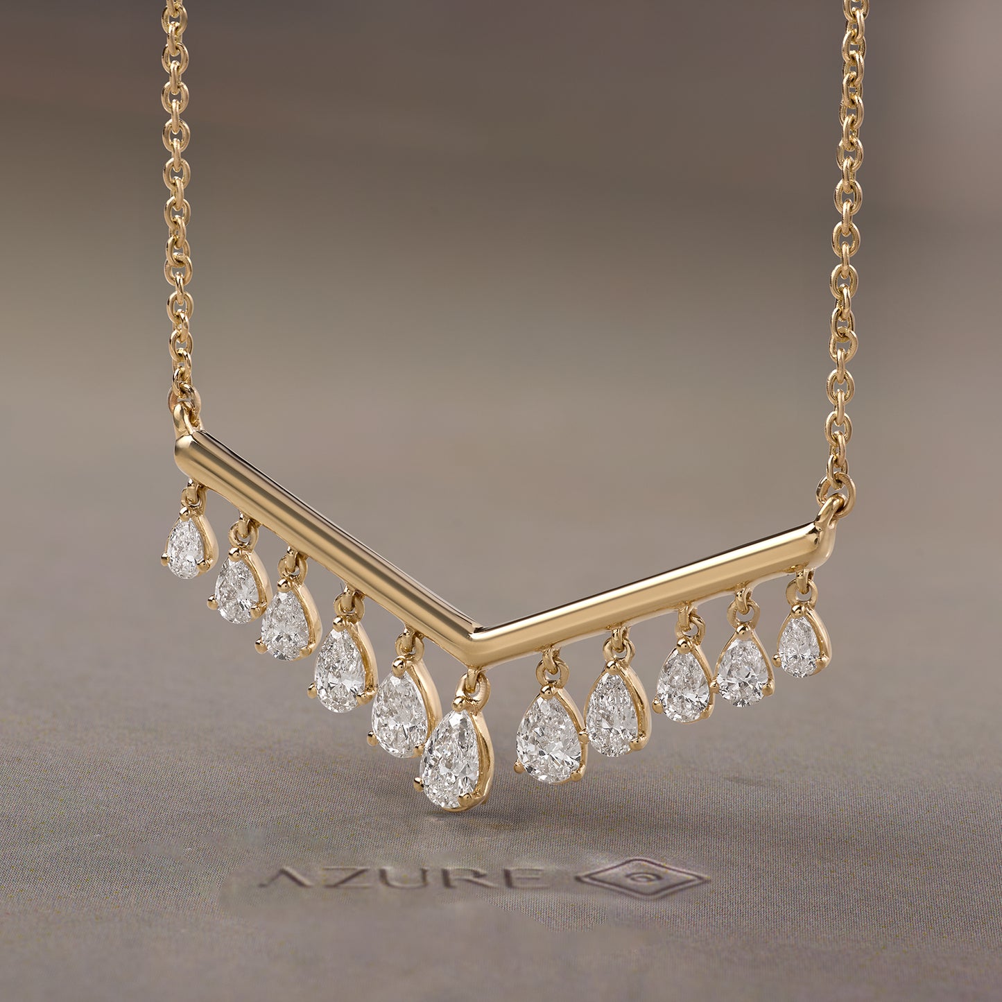 Pear Diamond Chevron Pendant