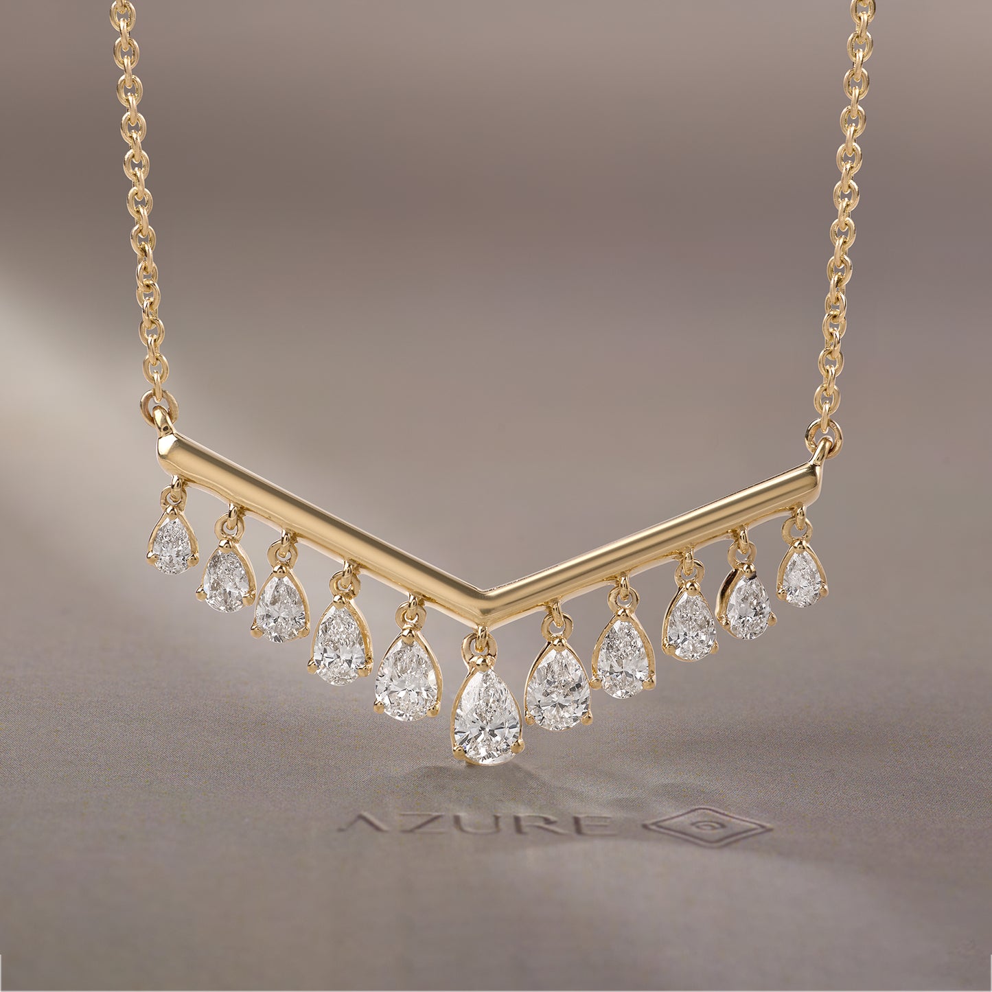 Pear Diamond Chevron Pendant