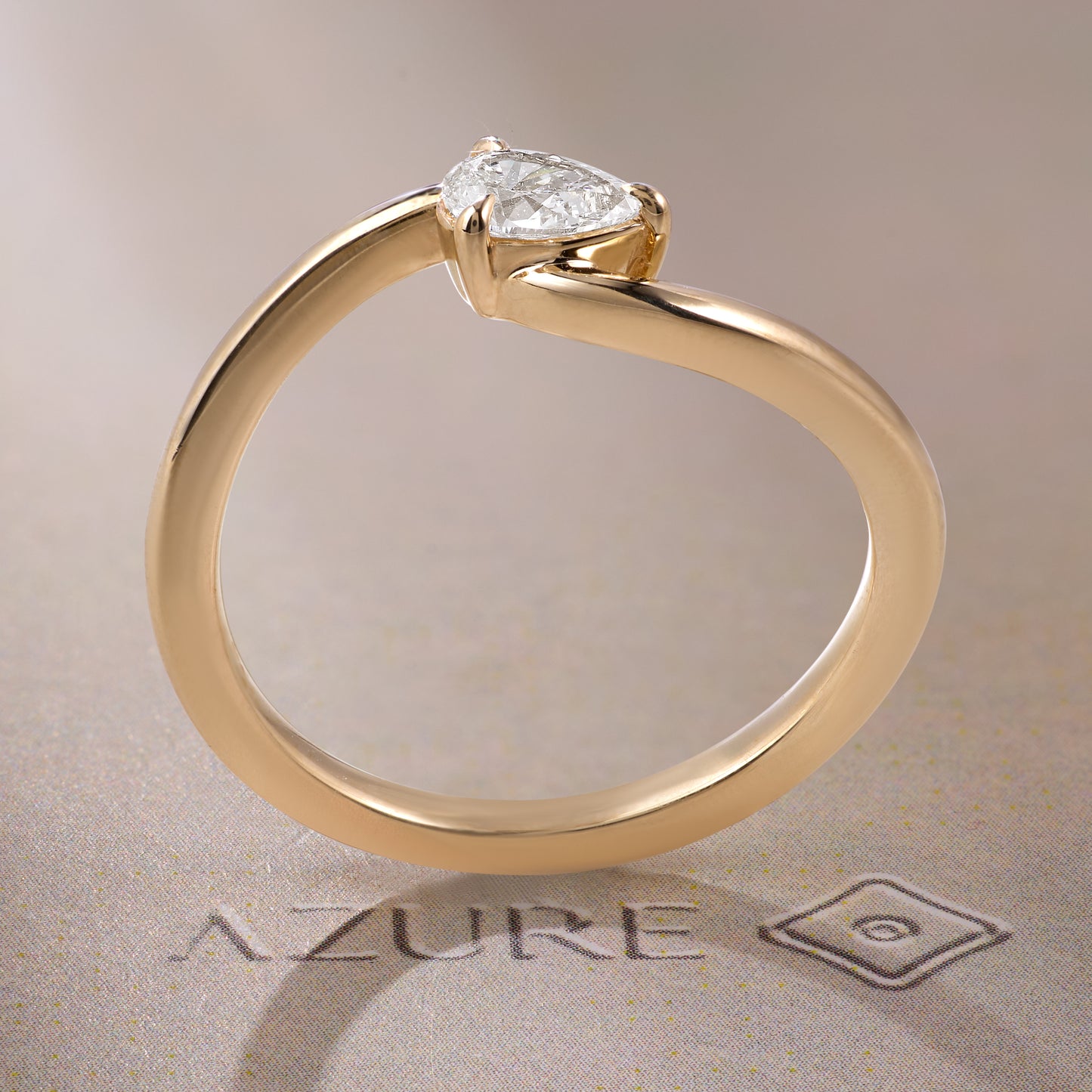 Pear Diamond Twisted Band Ring