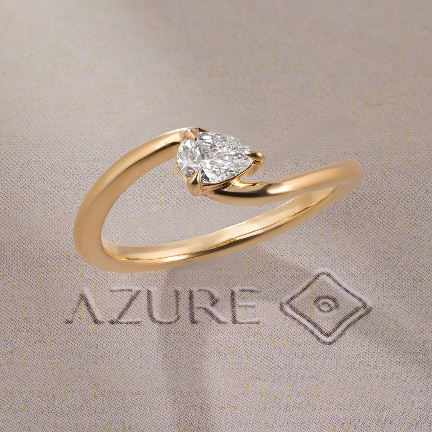 Pear Diamond Twisted Band Ring