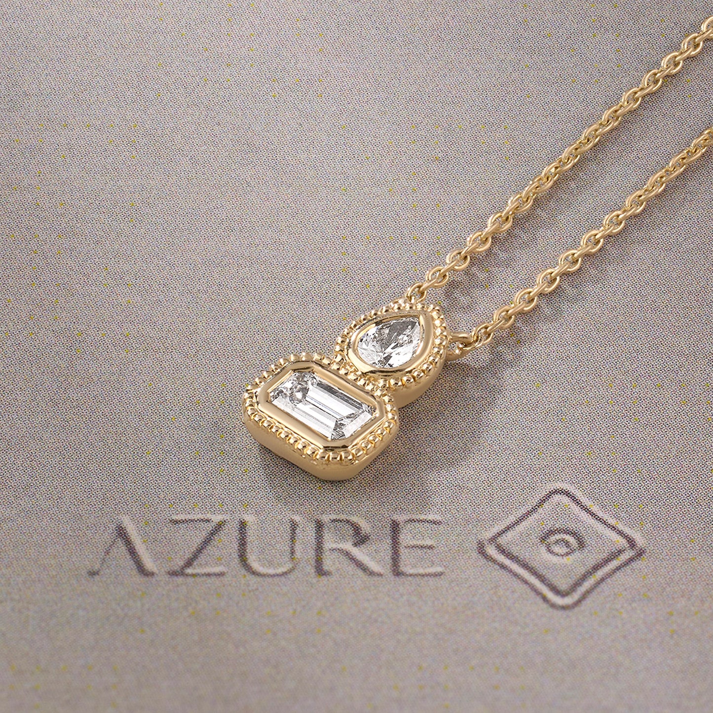 Pear Emerald Milgrain Pendant