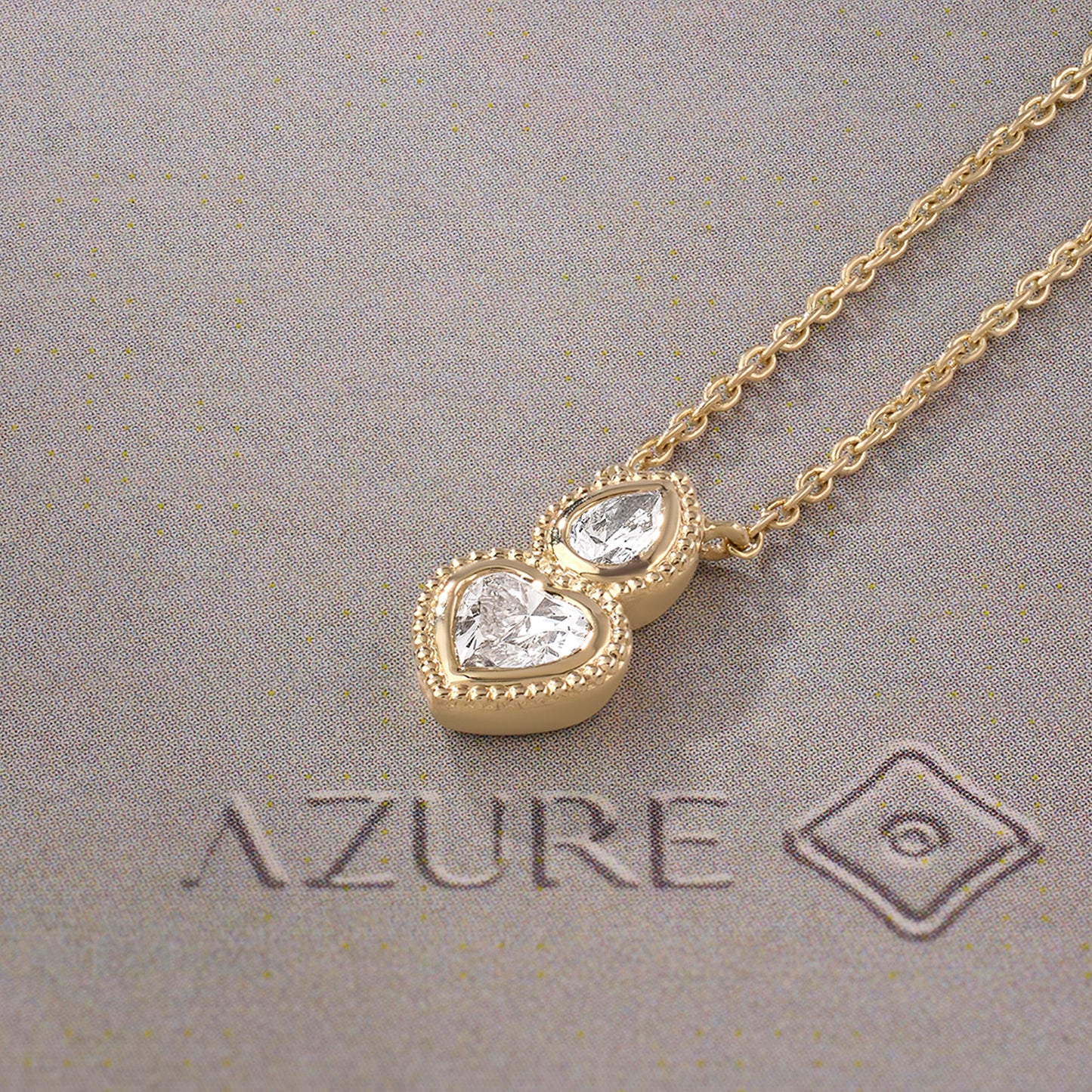 Pear & Heart Milgrain Pendant