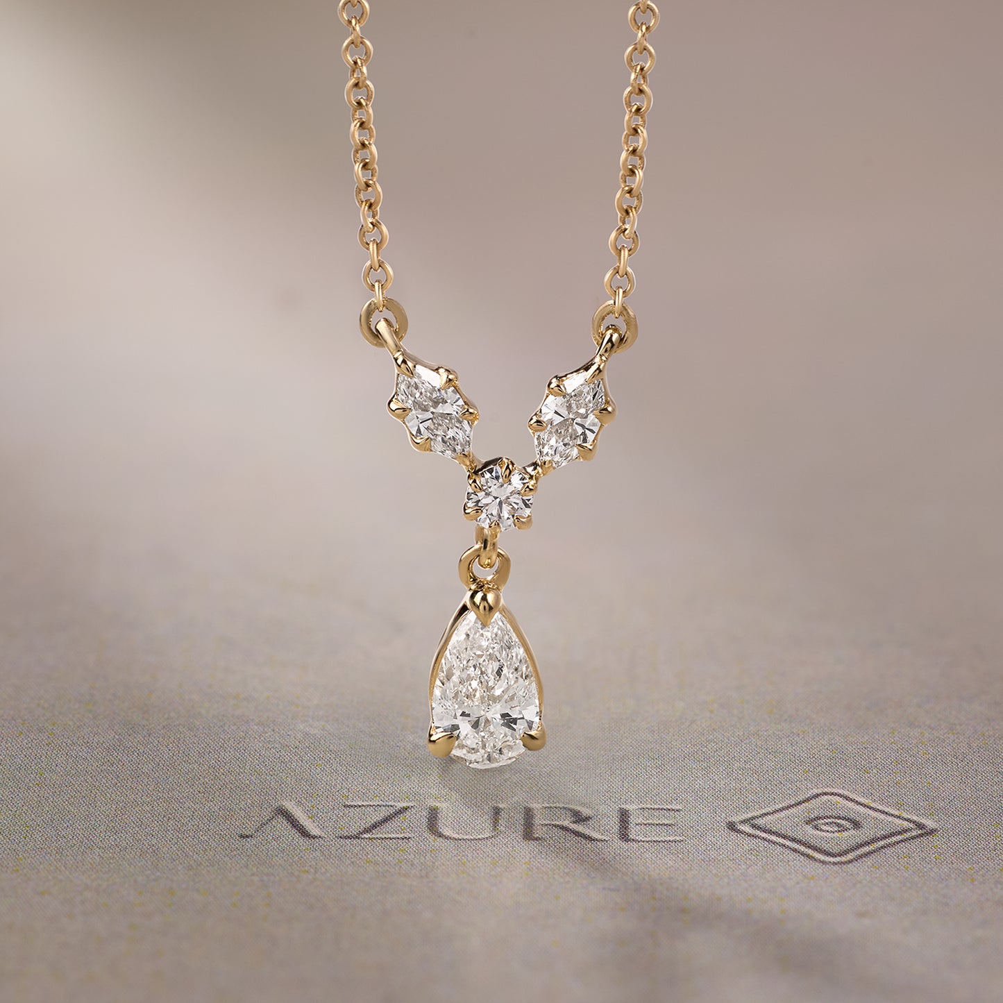 Pear, Marquise & Round Diamond Pendant