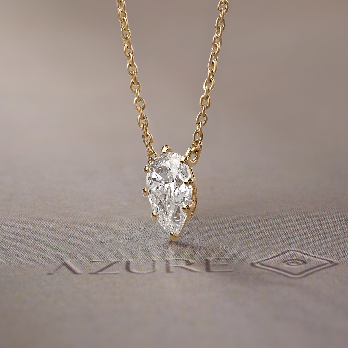 Pear Solitaire Pendant