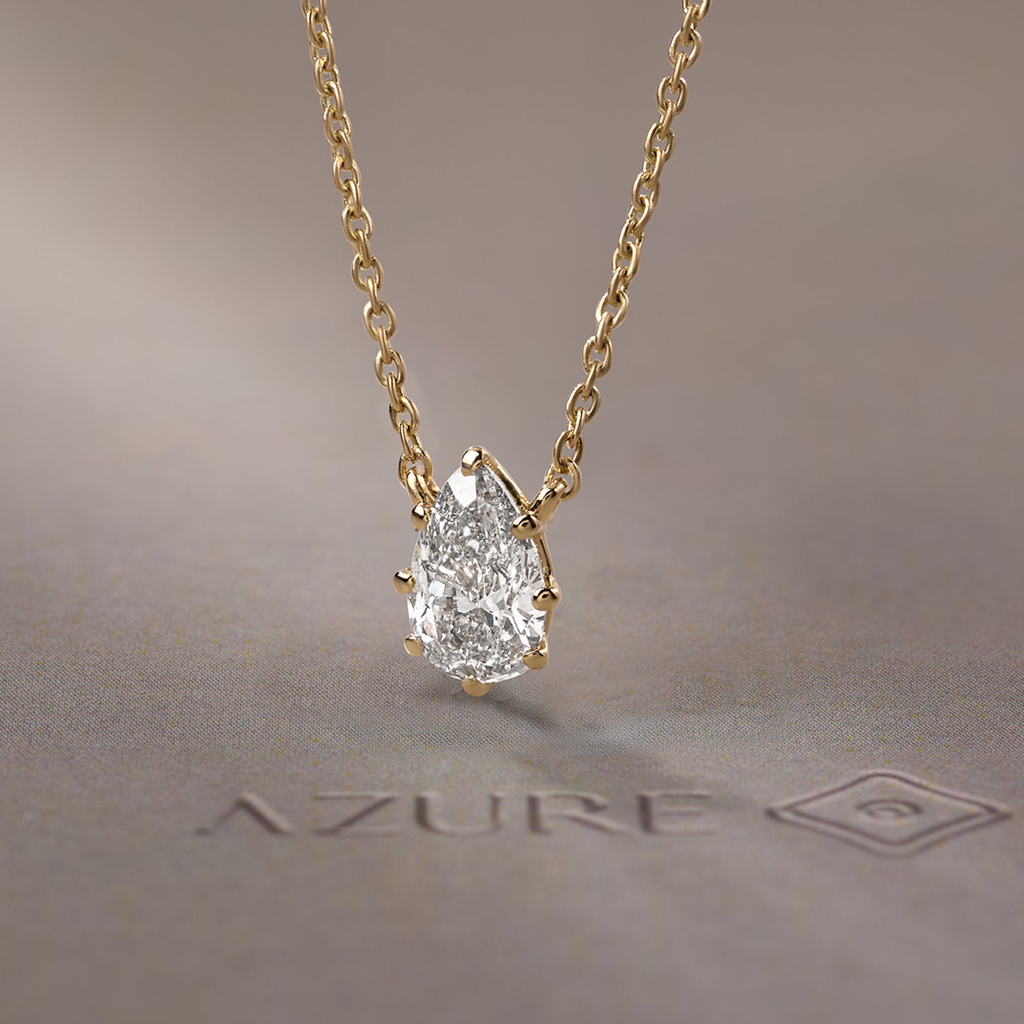 Pear Solitaire Prong-Set Pendant