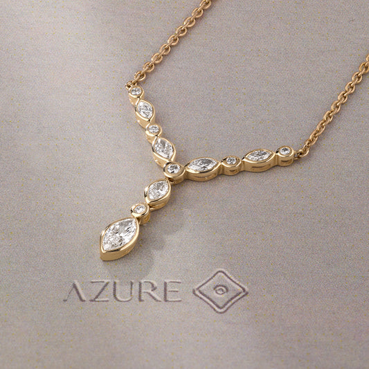 Round & Marquise Y-Drop Pendant