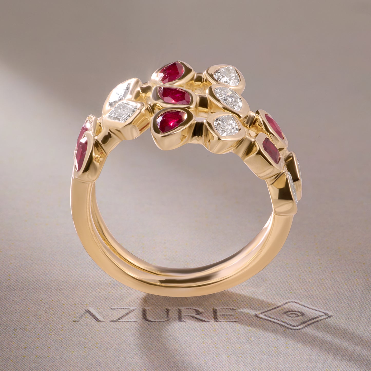 Ruby & Multi-Shape Bezel Wrap Ring
