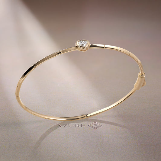 Solitaire Heart Bangle