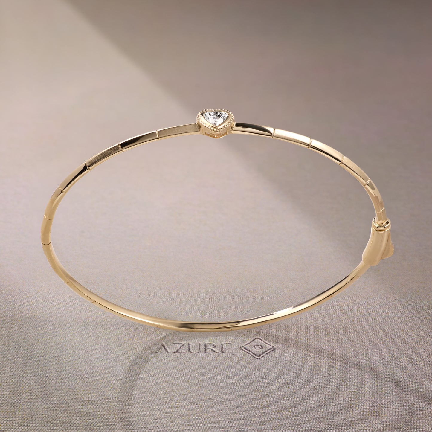Solitaire Heart Bangle