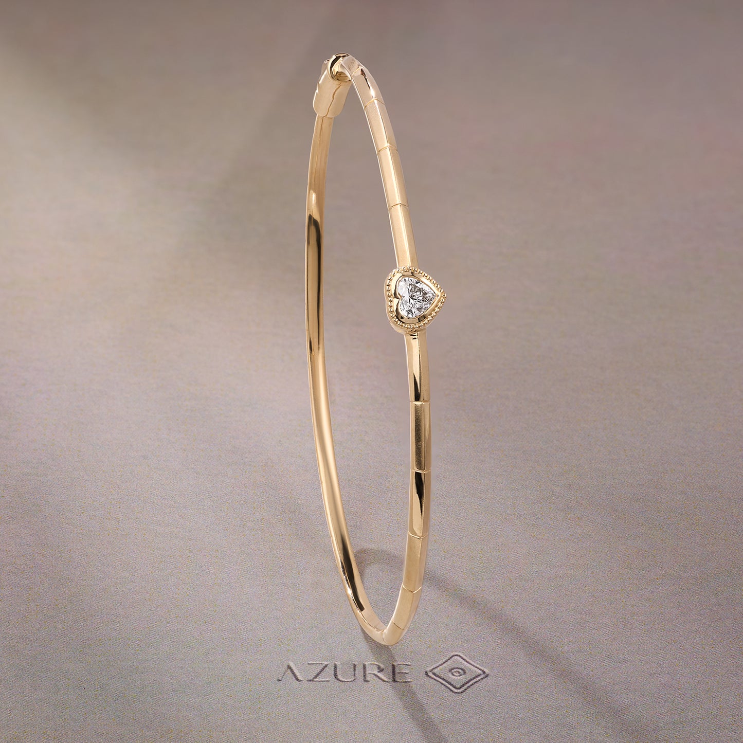 Solitaire Heart Bangle
