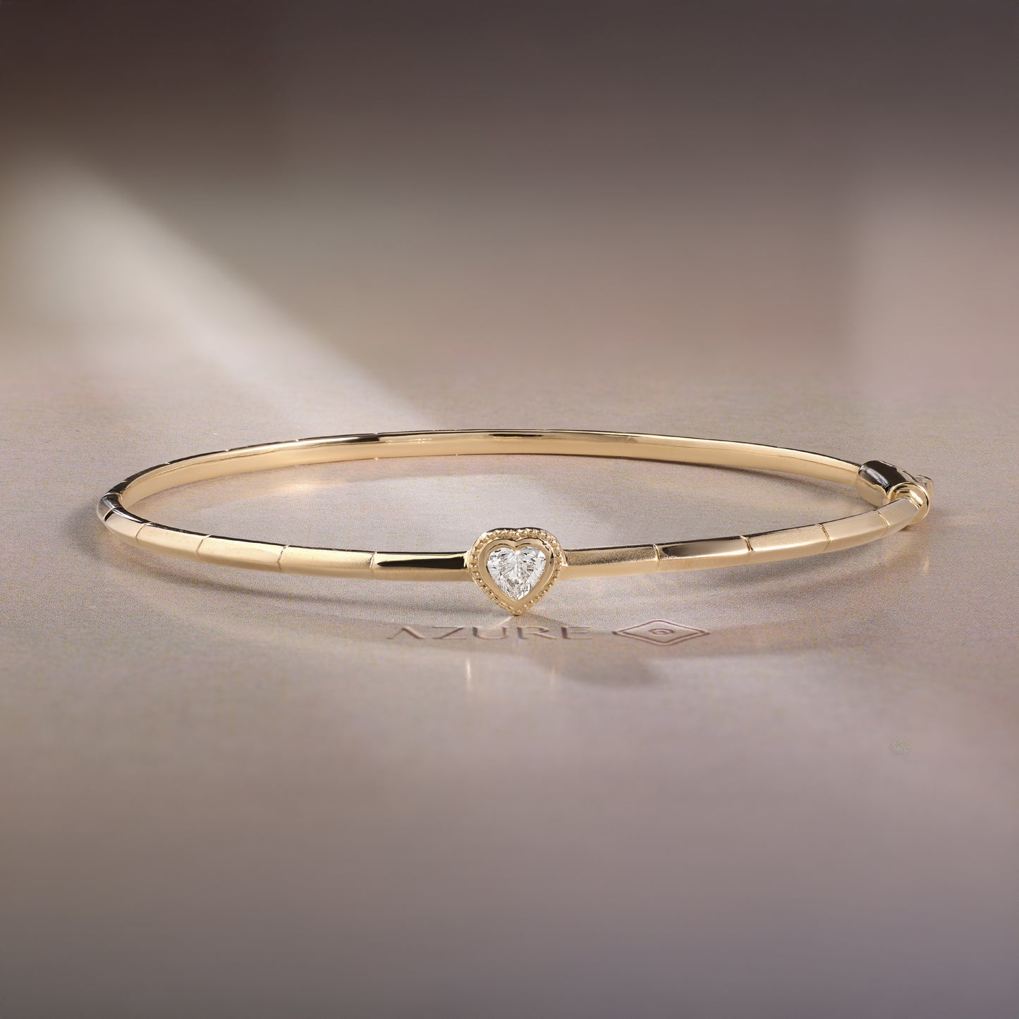 Solitaire Heart Bangle