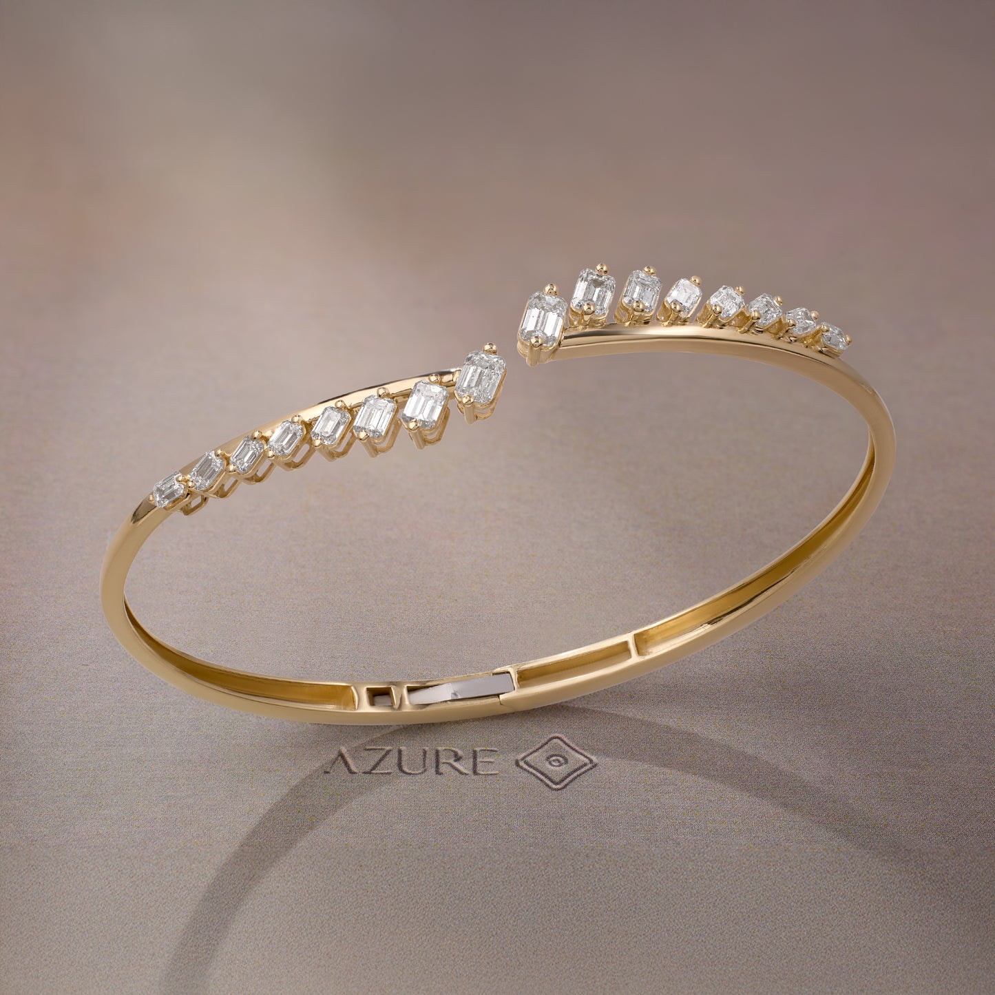 Tilted Emerald-Cut Bangle