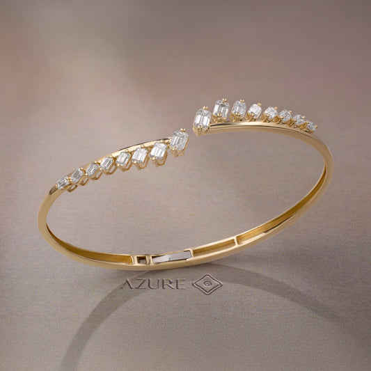 Tilted Emerald-Cut Bangle