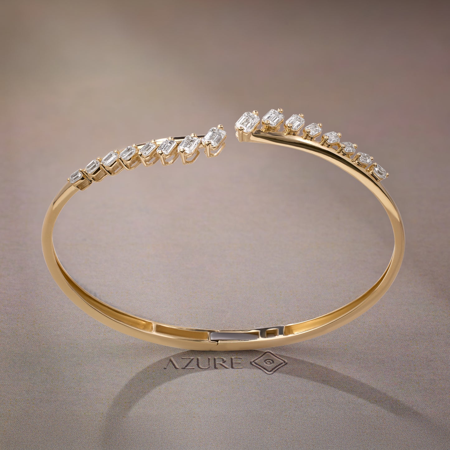 Tilted Emerald-Cut Bangle