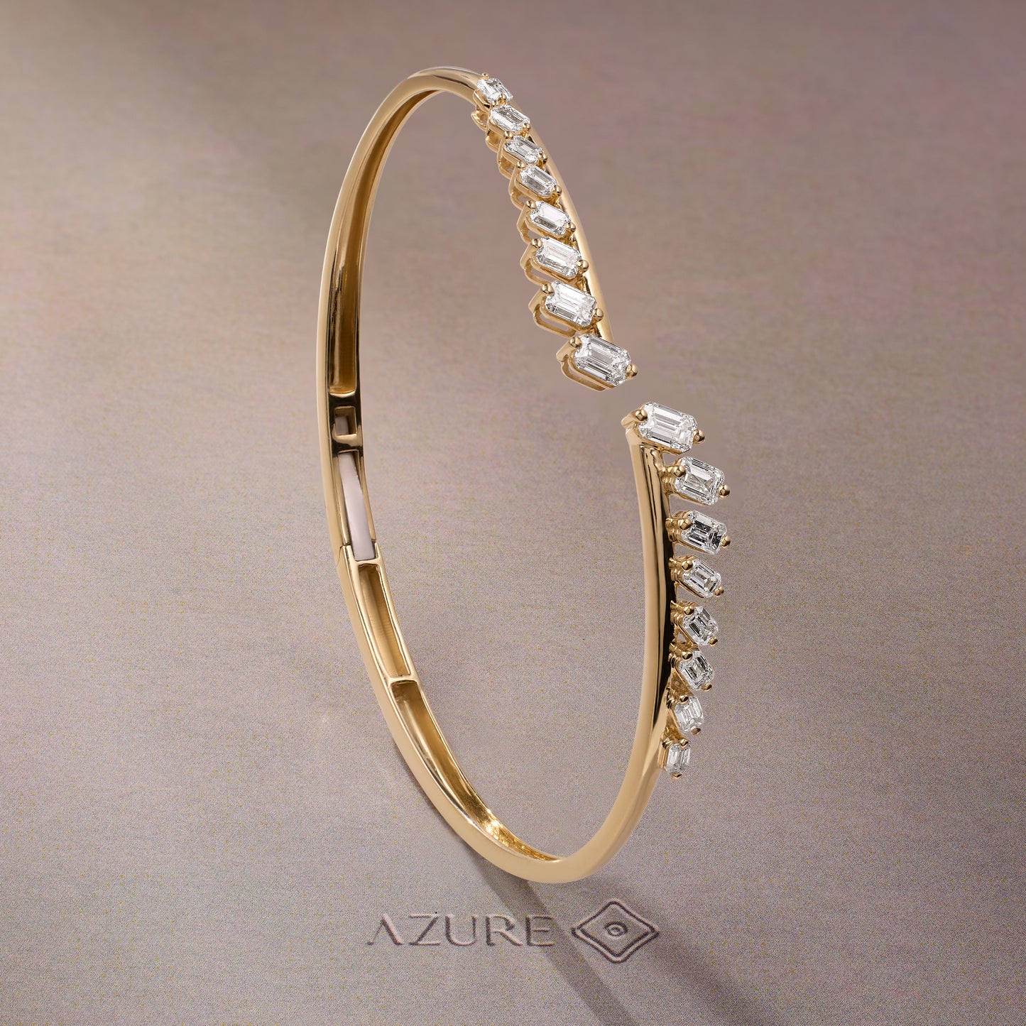 Tilted Emerald-Cut Bangle