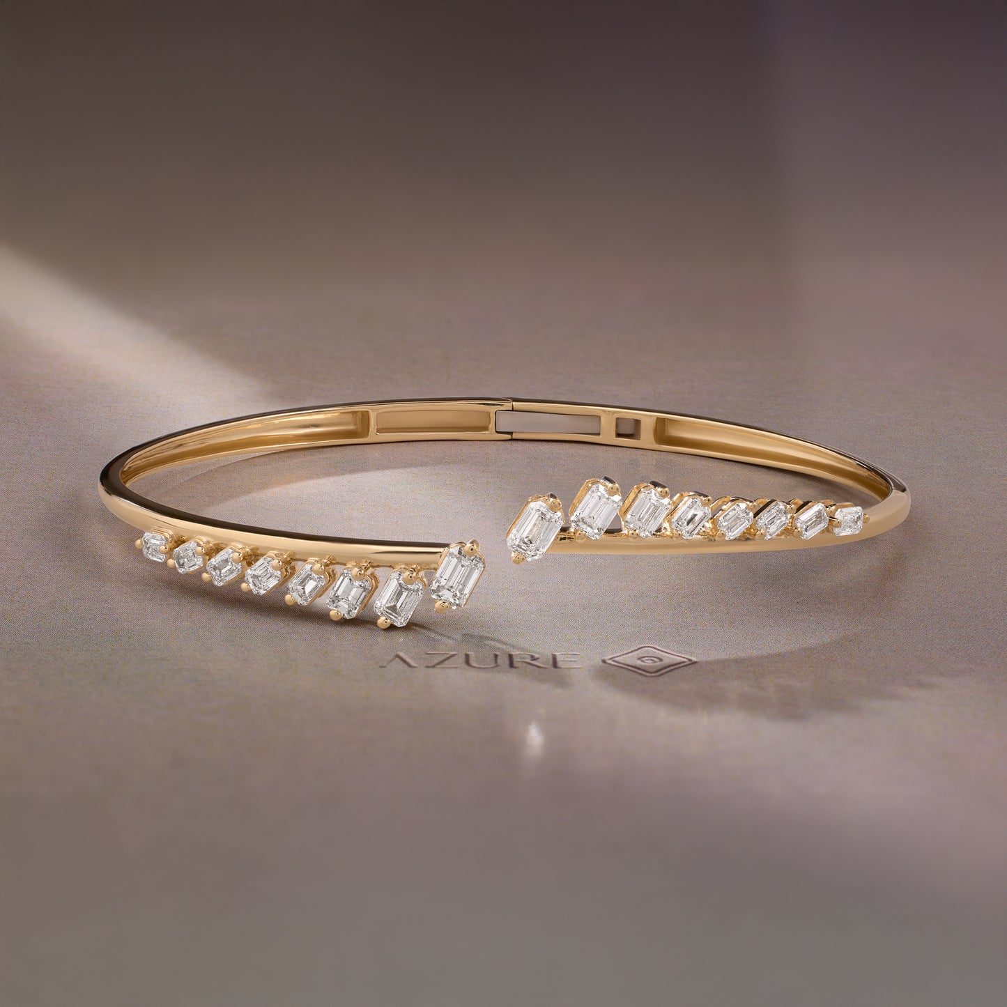 Tilted Emerald-Cut Bangle