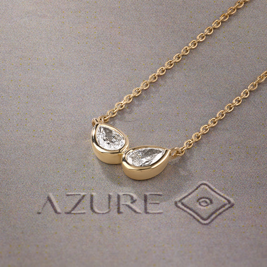 Twin Pear Bezel Pendant