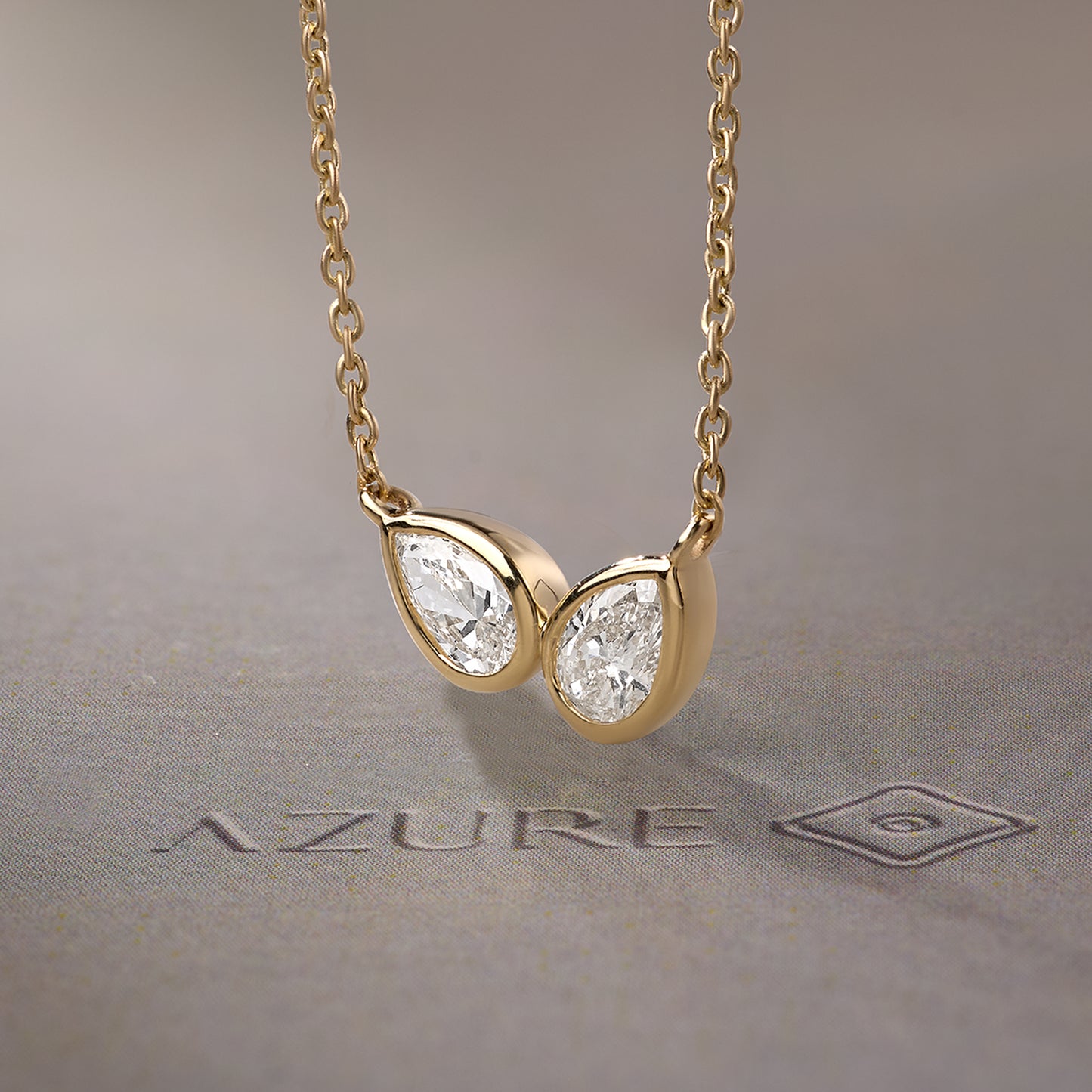 Twin Pear Bezel Pendant