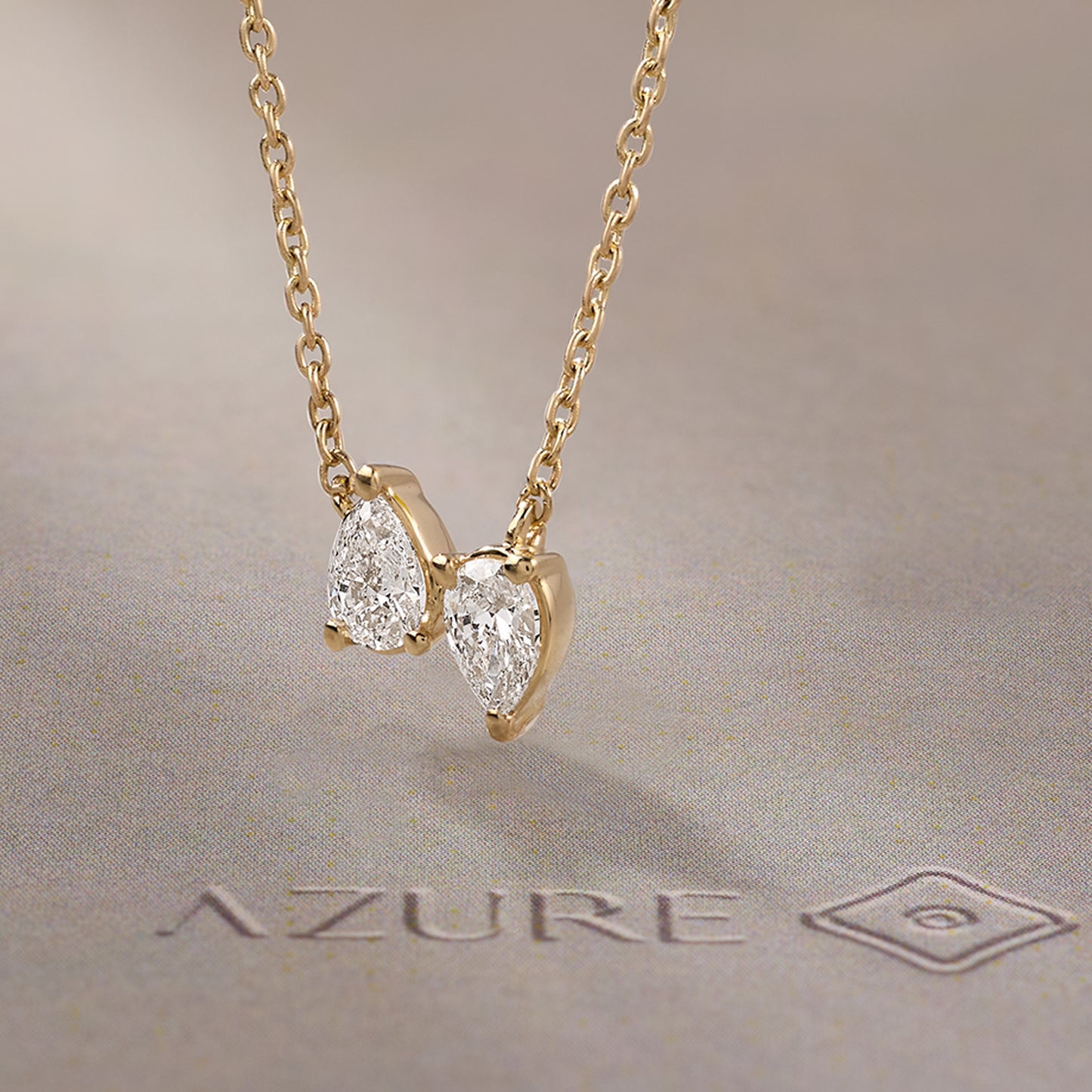 Twin Pear-Cut Pendant