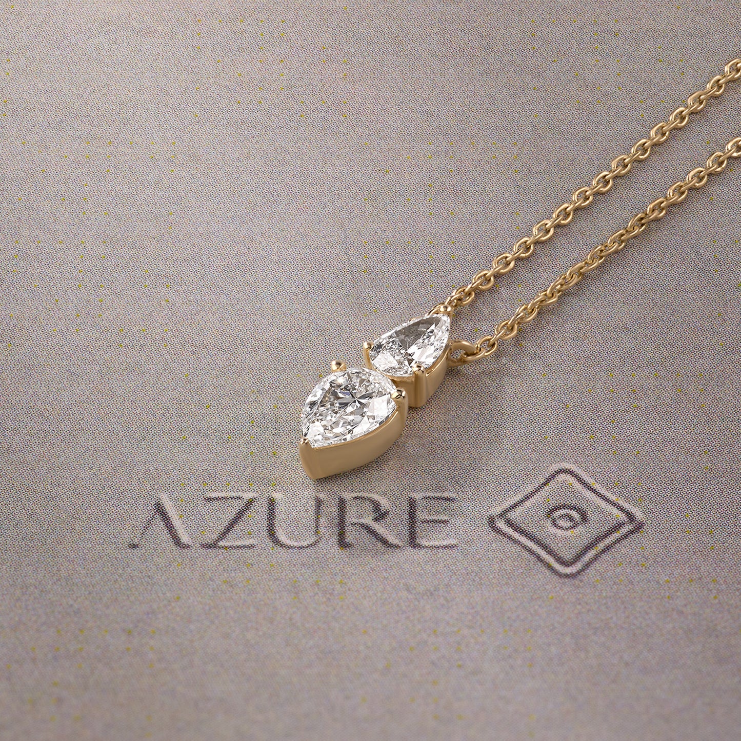 Twin Pear Diamond Drop Pendant