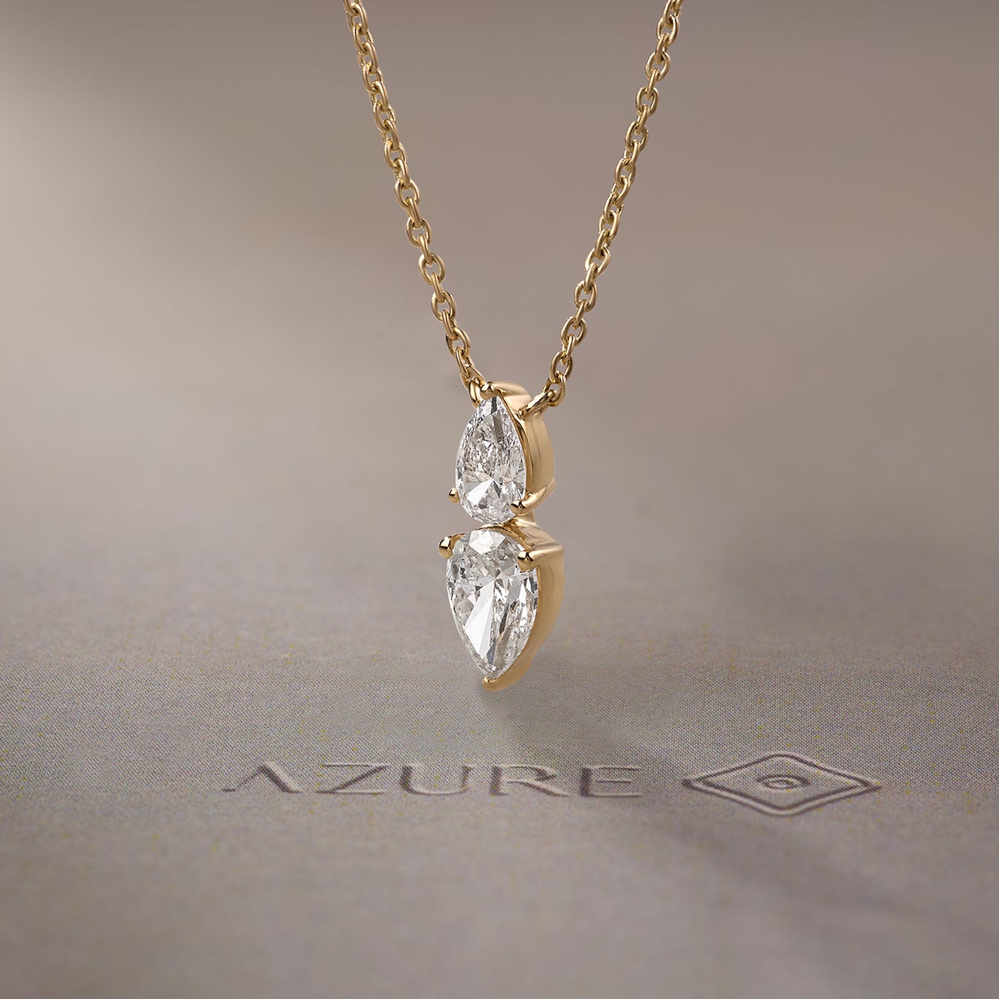 Twin Pear Diamond Drop Pendant