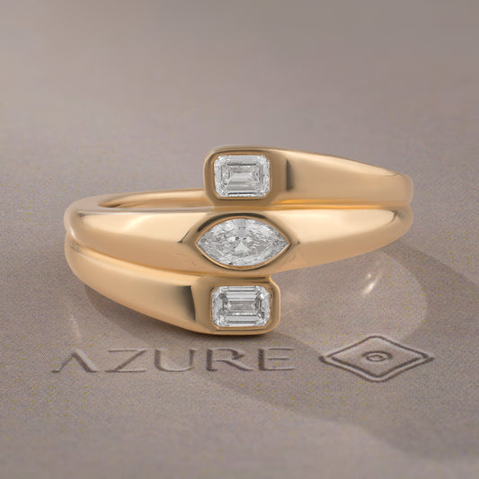 Emerald & Marquise Diamond Ring