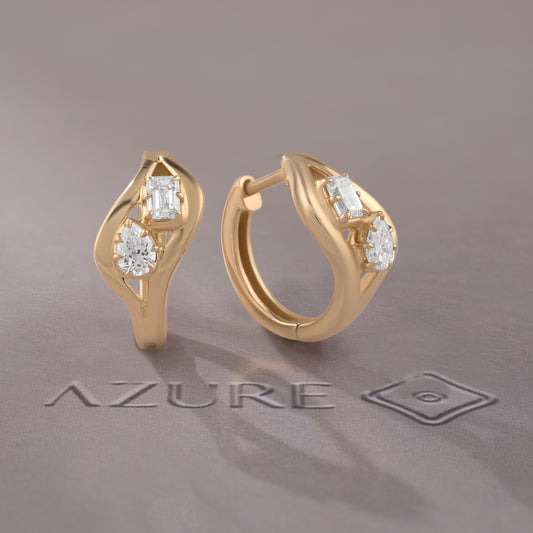 Pear And Emerald Diamond Earring