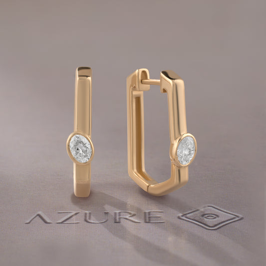 Oval Diamond Earring