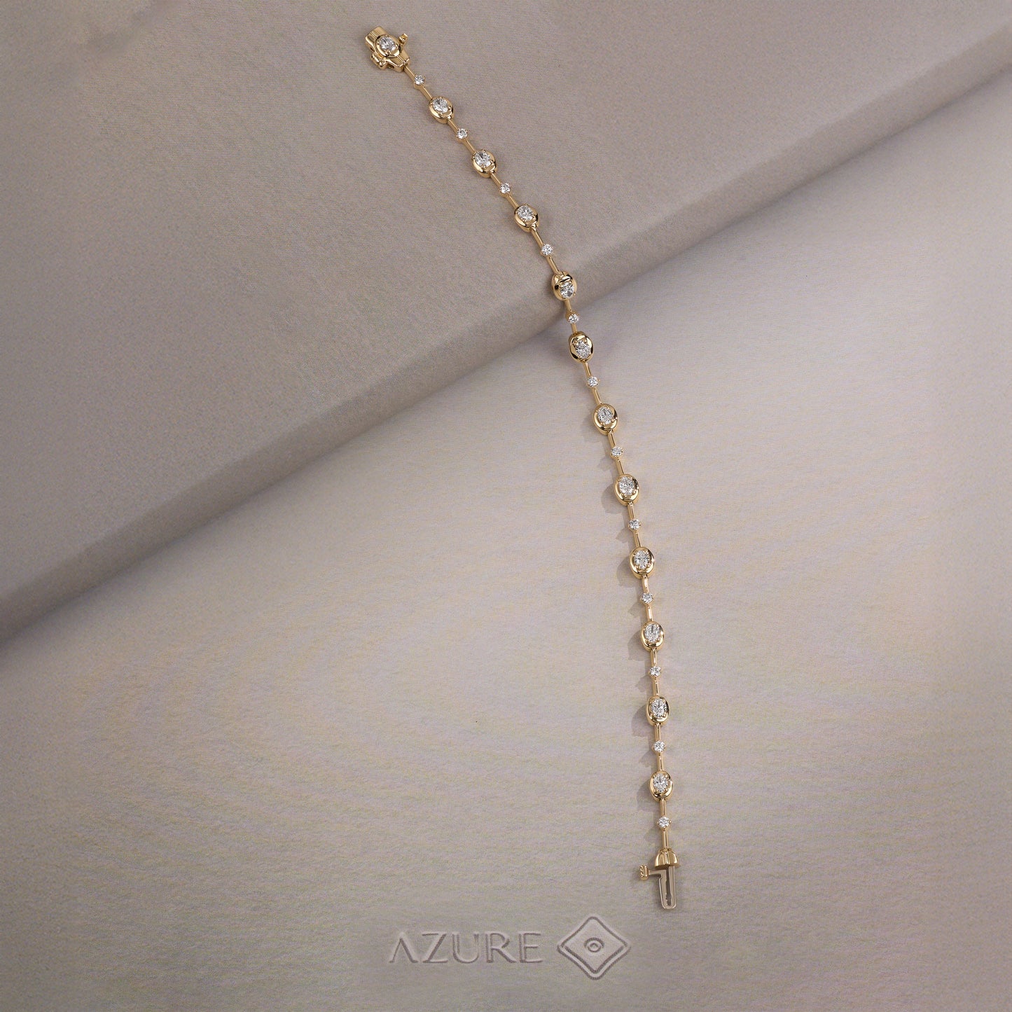 Oval And Round Diamond Bracelet