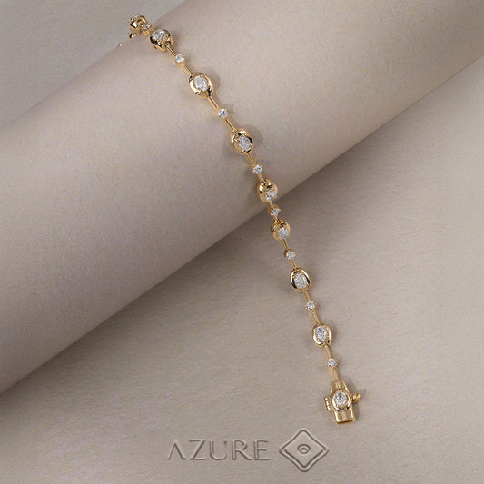 Oval And Round Diamond Bracelet