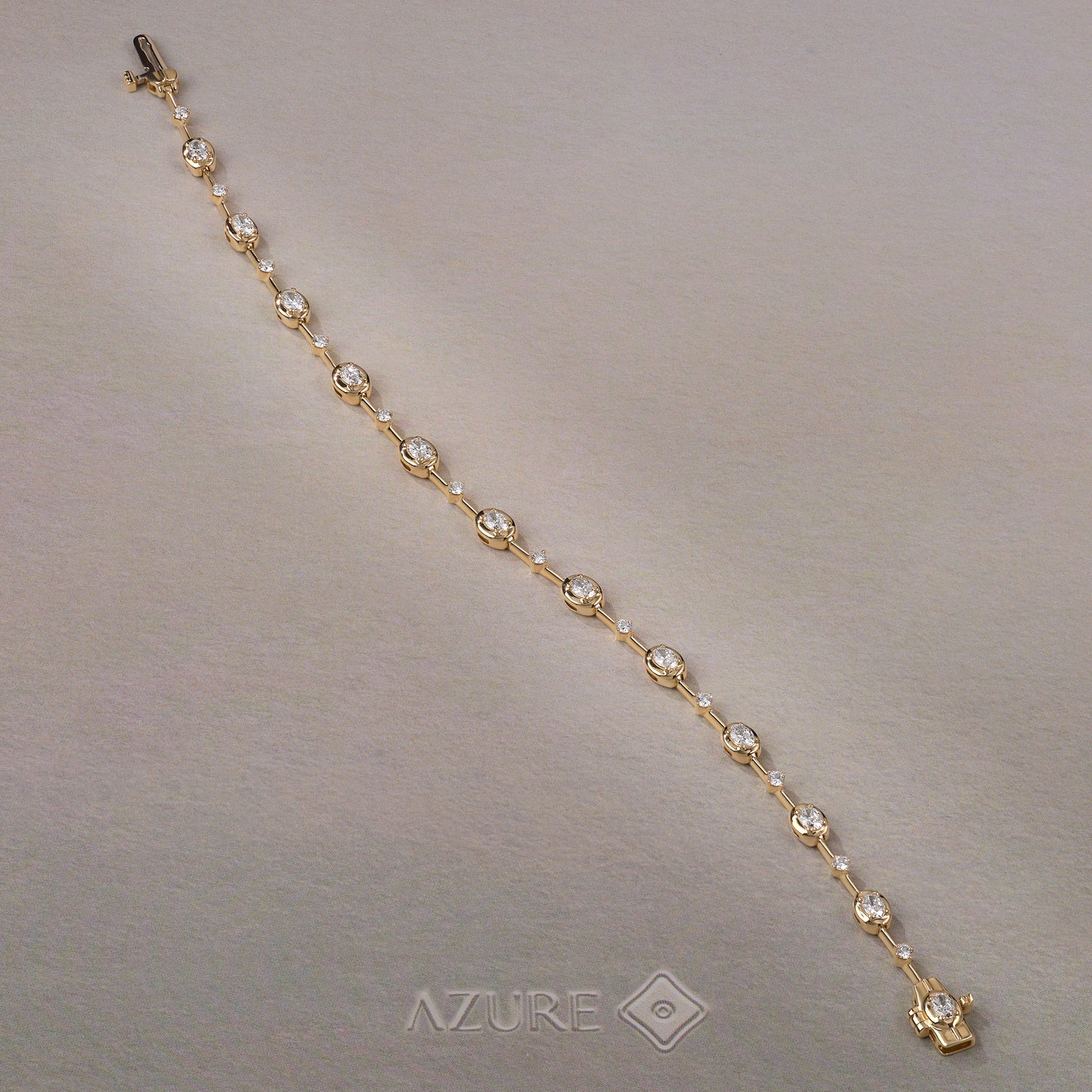 Oval And Round Diamond Bracelet