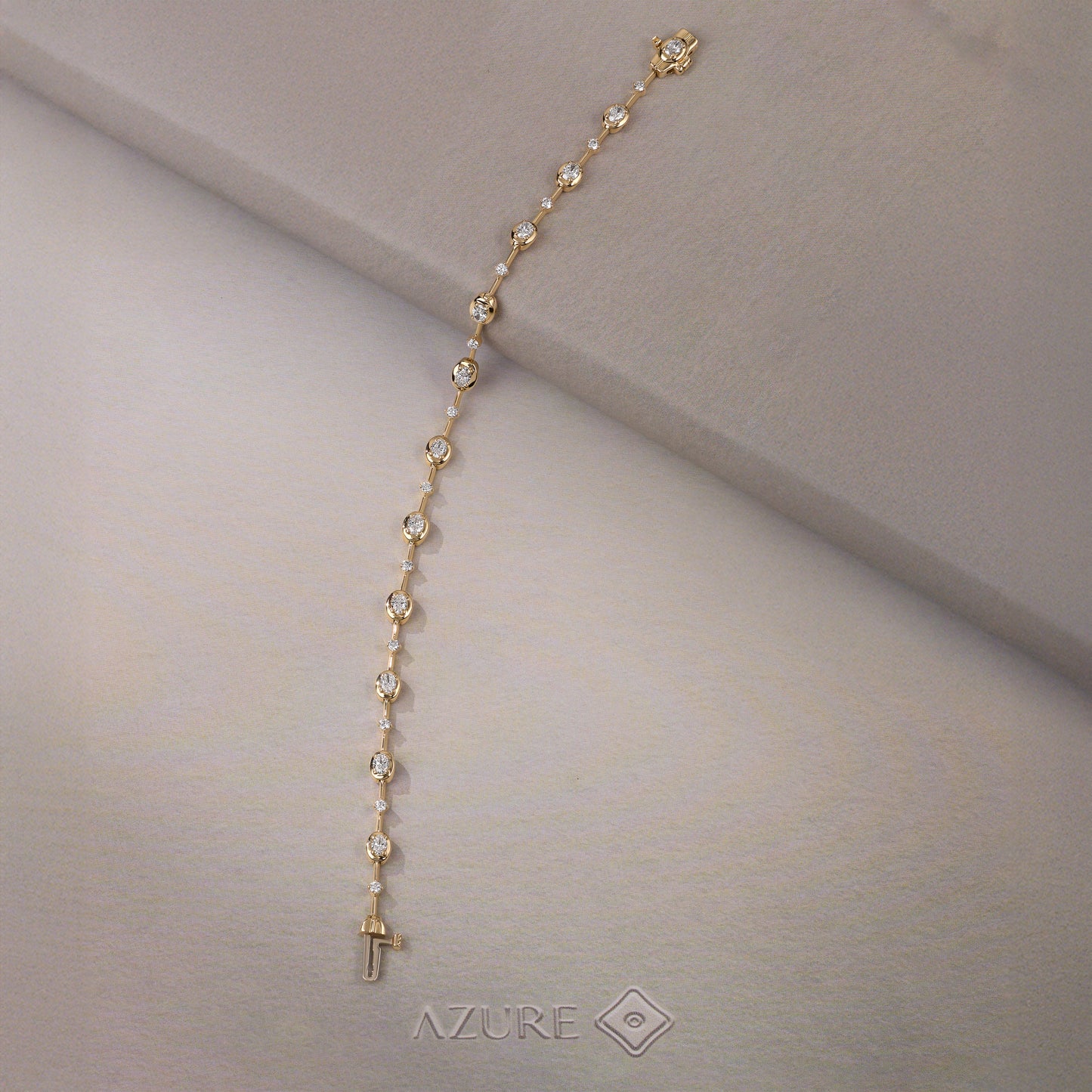 Oval And Round Diamond Bracelet