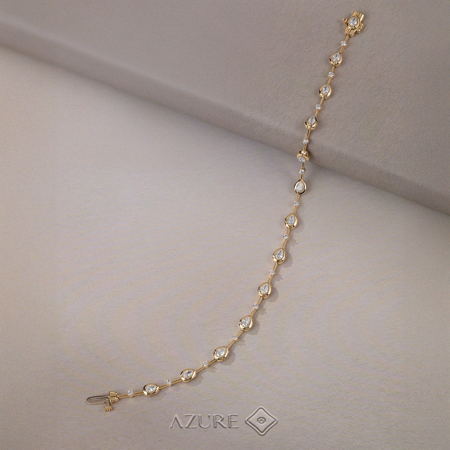 Pear and Round Diamond Bracelet
