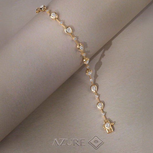 Pear and Round Diamond Bracelet
