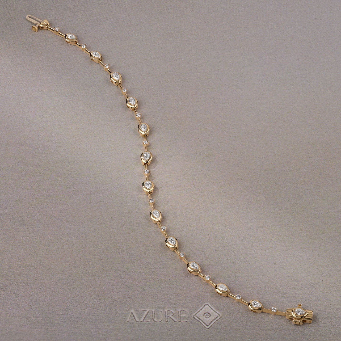 Pear and Round Diamond Bracelet
