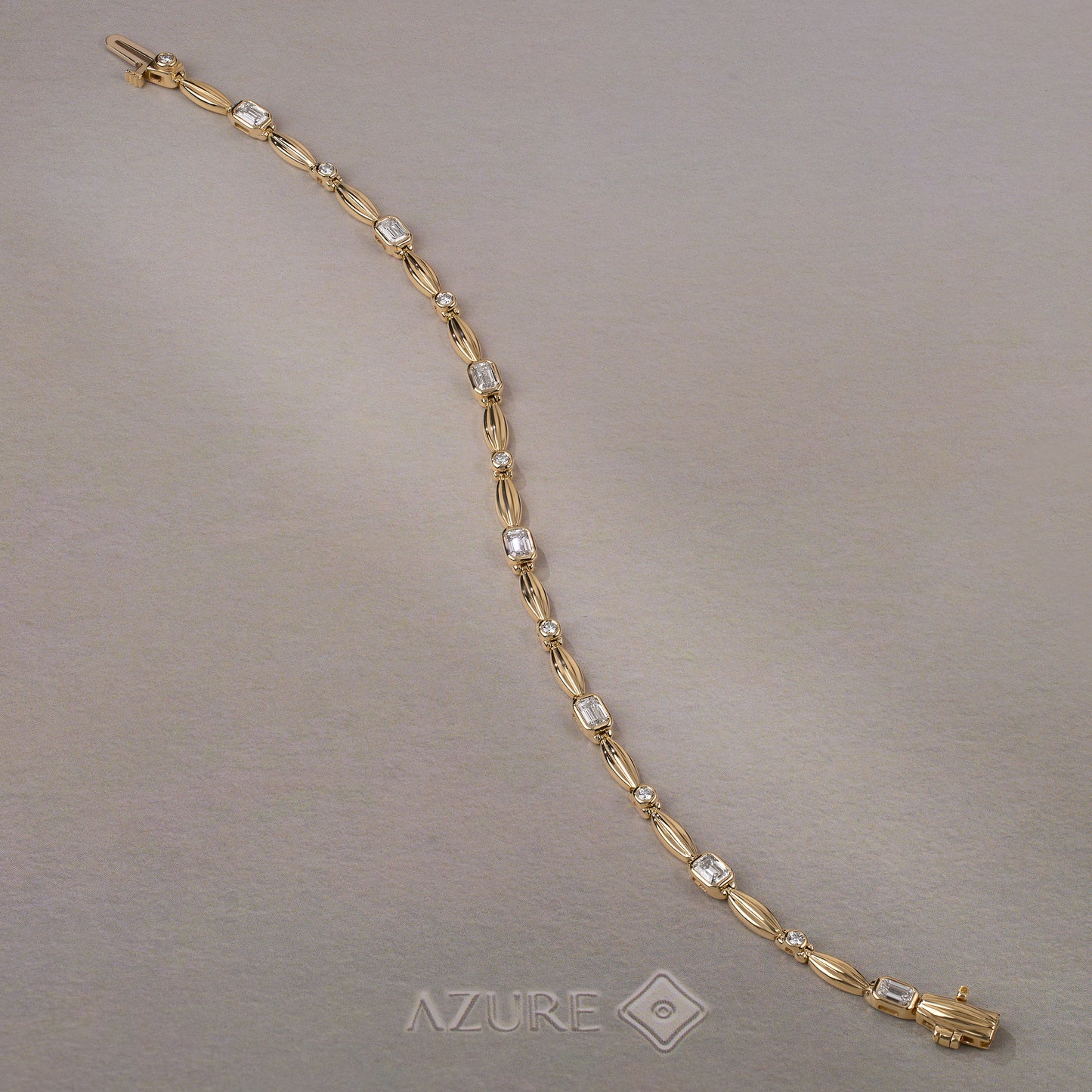 Emerald-Cut And Round Diamond Bracelet