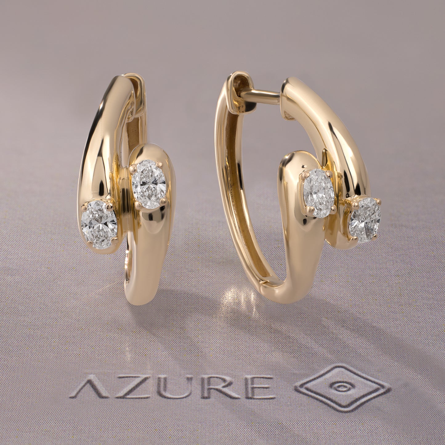 Oval Diamond Earrings