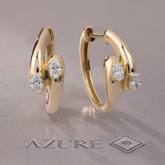 Oval Diamond Earrings